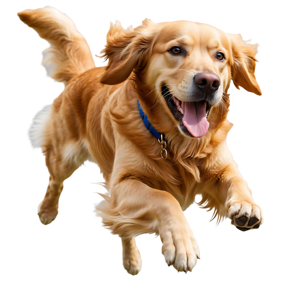 Energetic Golden Retriever Transparent Background for Pet Designs png