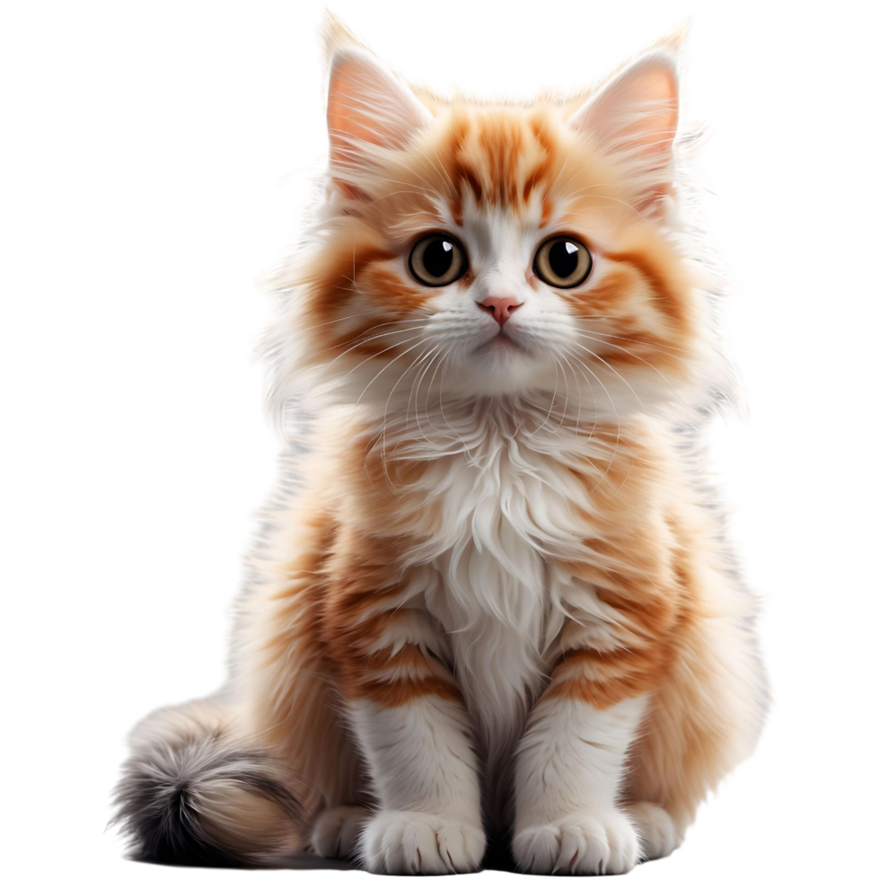 Fluffy Baby Kitten Illustration Perfect for Logos Stickers Merch png