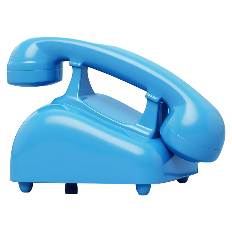 Blue Phone Handset Icon 3D Communication Symbol for Digital Use png