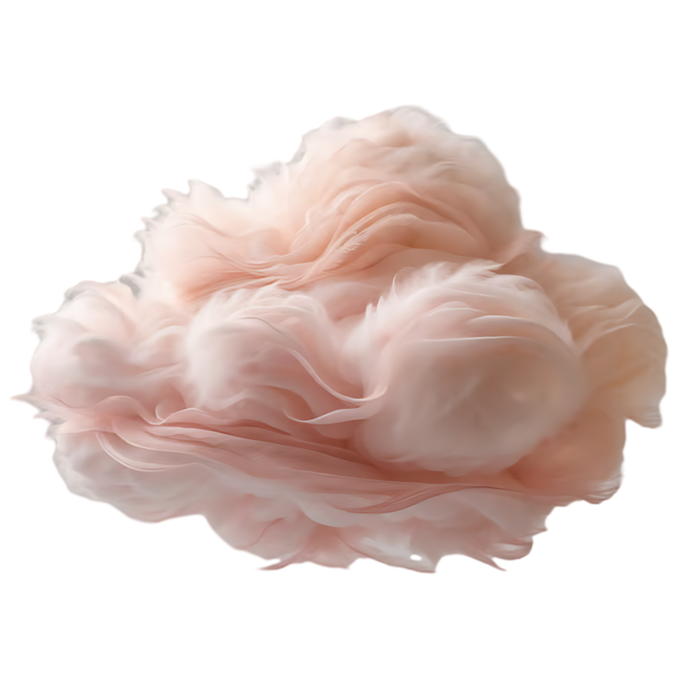 Soft Pink Cotton Candy Cloud Transparent Background for Digital Projects png