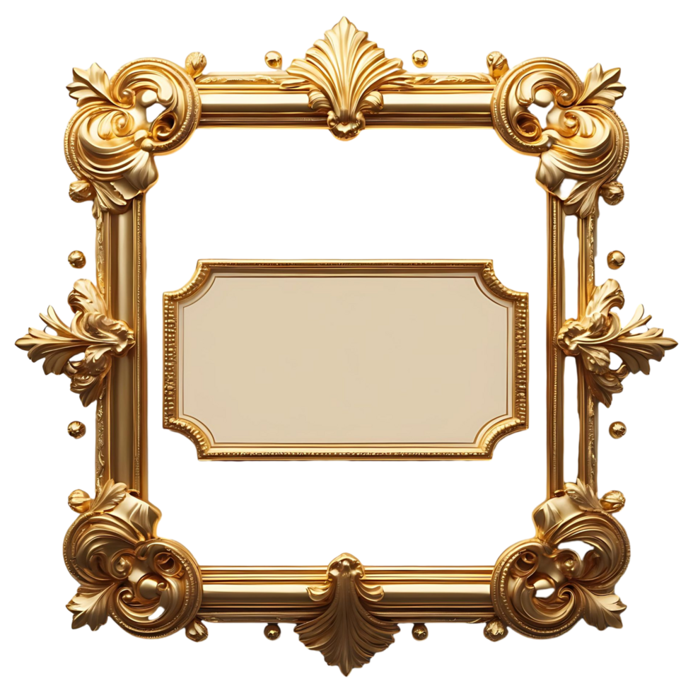 Elegant Golden Border with Blank Space Perfect for Certificates Monograms png