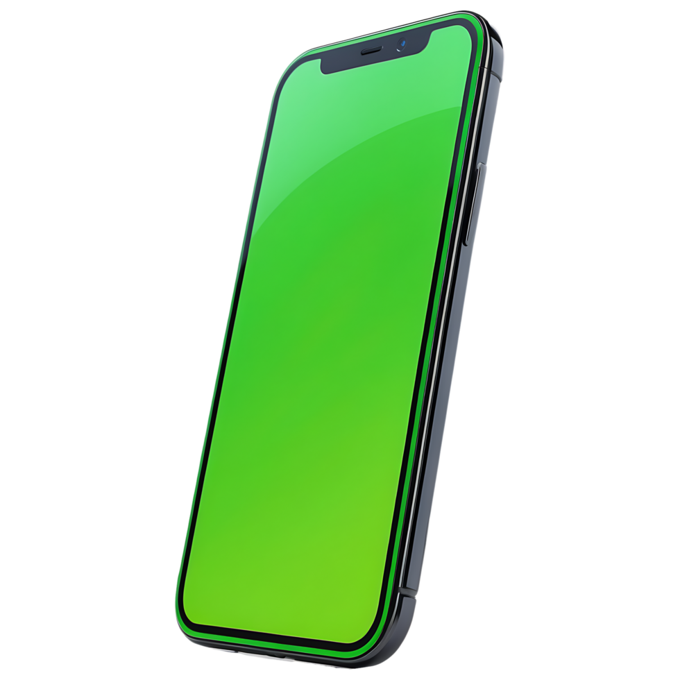 Smartphone Isolated with Green Screene for Presentations png