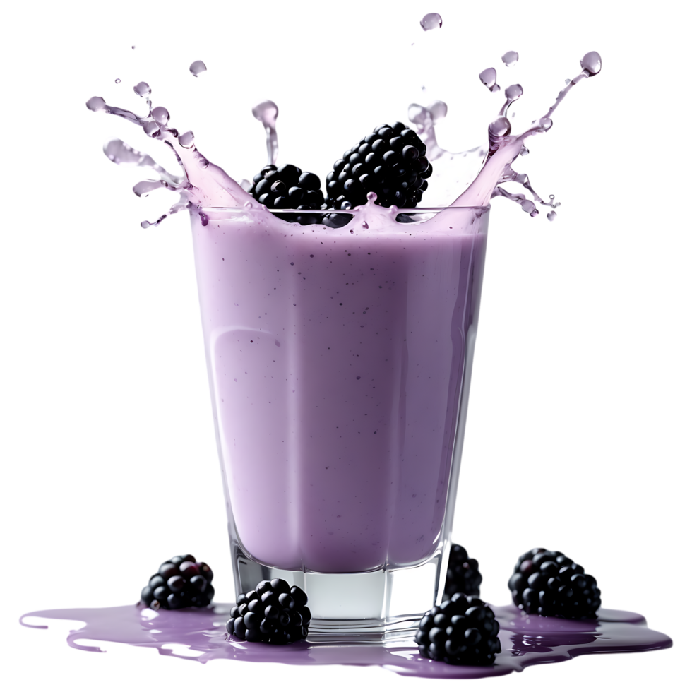 Blackberry Yogurt Splash Tasty and Refreshing Drink Concept png