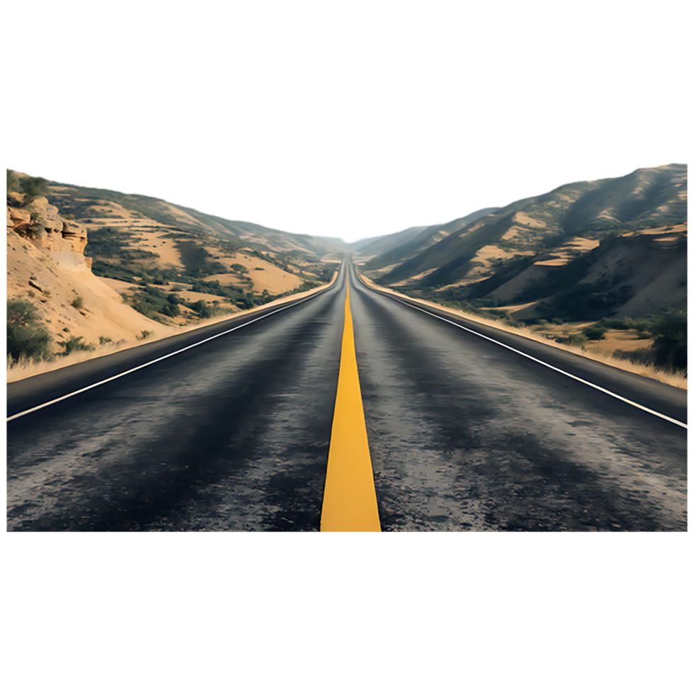 Empty Highway to the Horizon Royalty-Free Transparent Background Image png