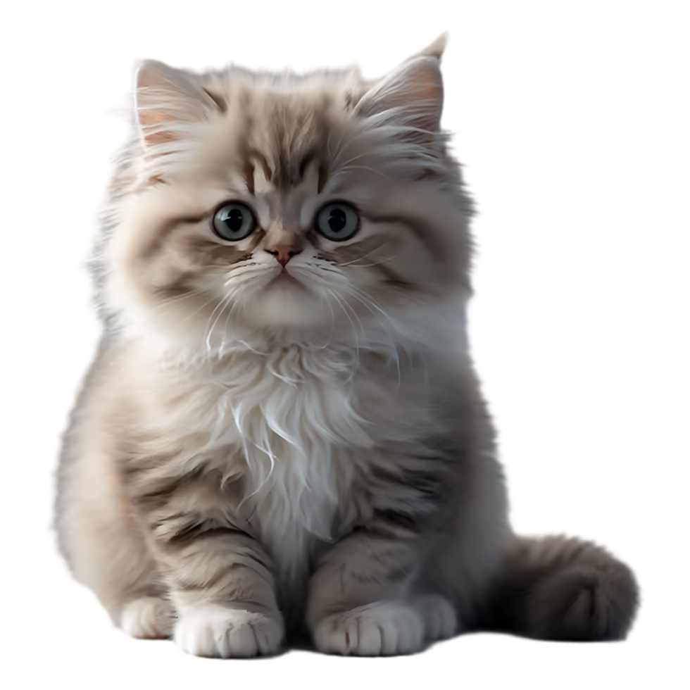 Lovely Fluffy Cat Transparent Background for Easy Design Use png