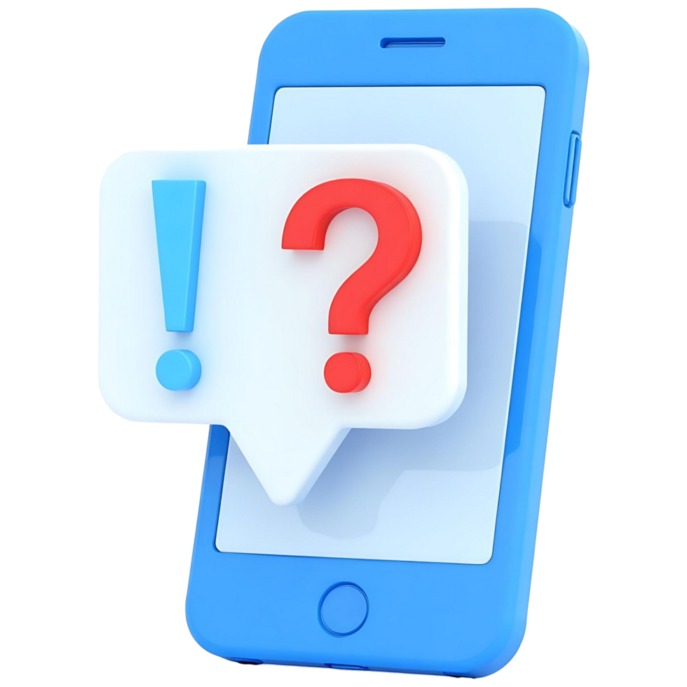 FAQ Inquiry Illustration 3D Phone and Speech Bubble png