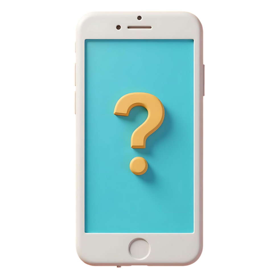 Smartphone Communication Icon 3D Question Exclamation Mark png