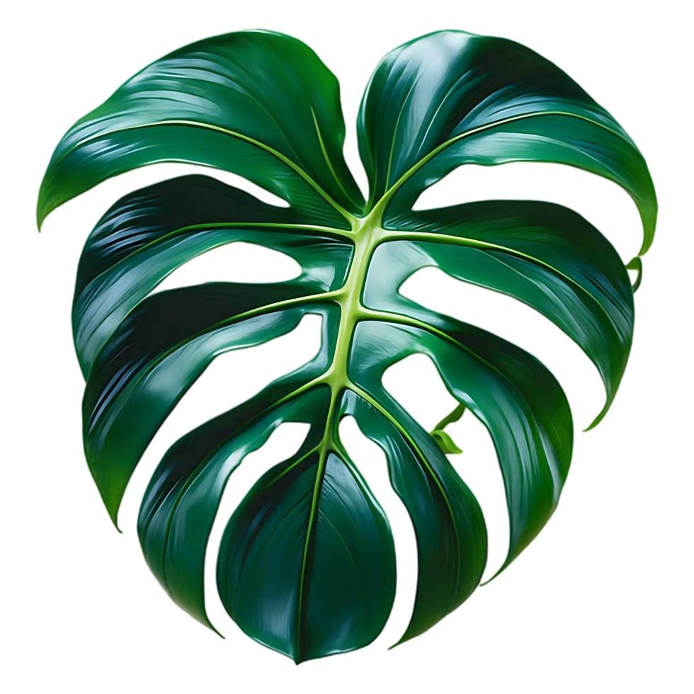 Tropical Green Monstera Leaf Perfect for Nature Design Projects png