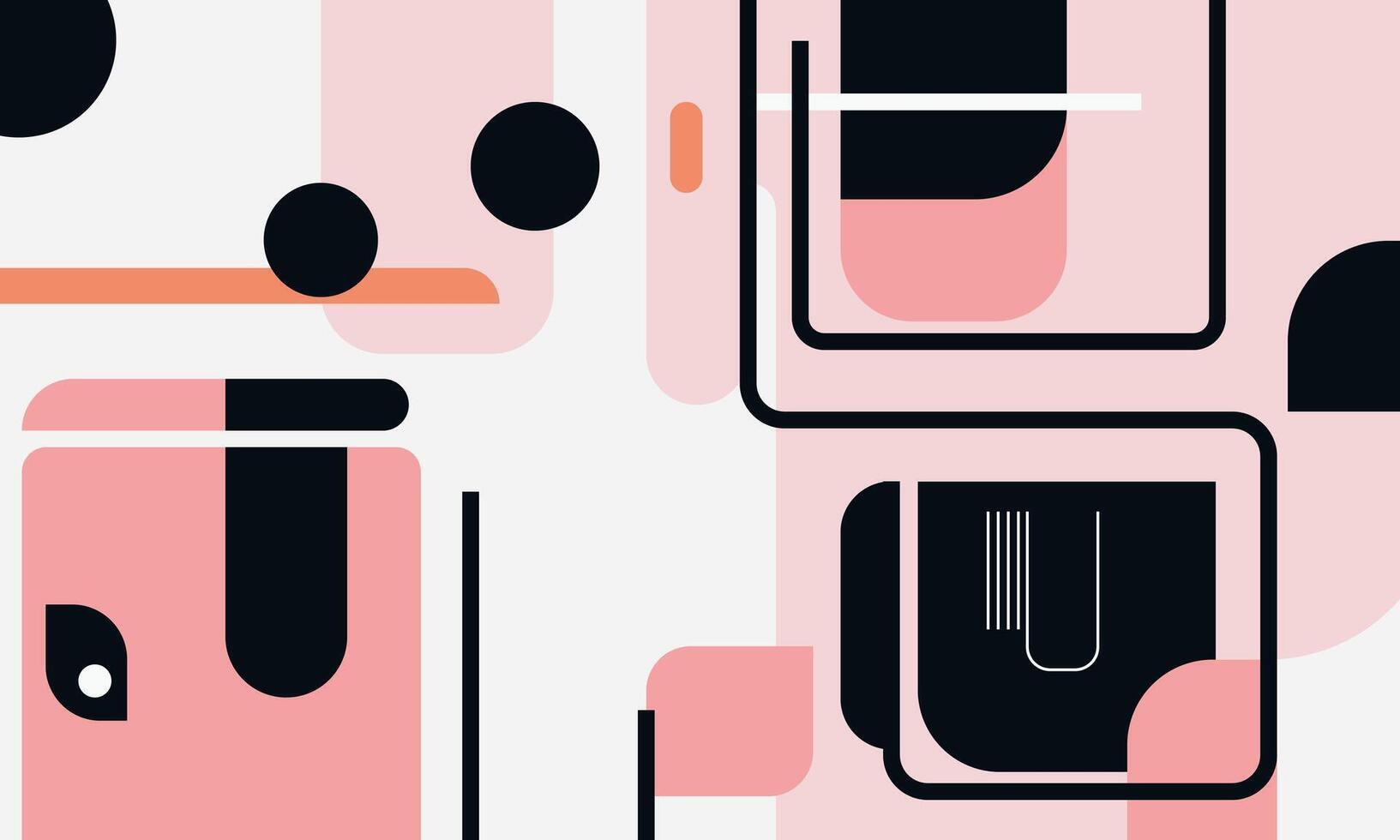 A pink and black abstract background with geometric shapes vector