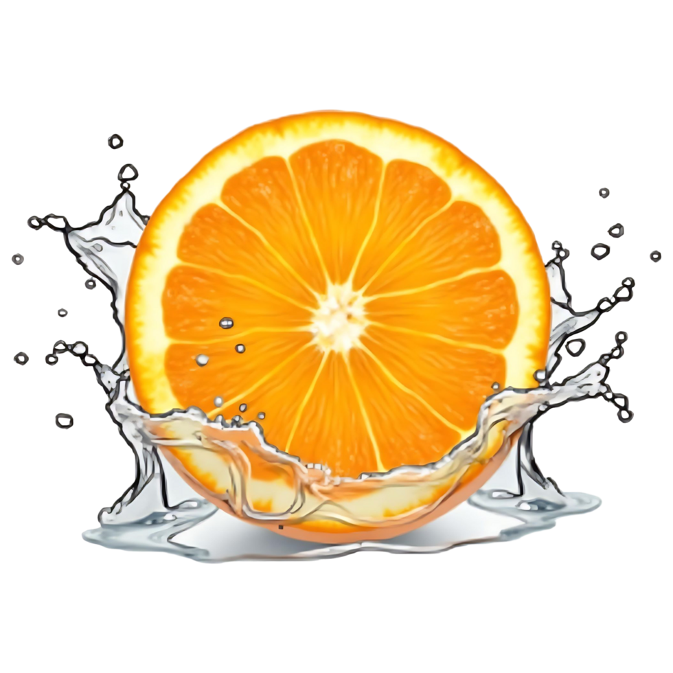 Realistic Orange Slice with Water Droplets Ideal for Branding Ads png