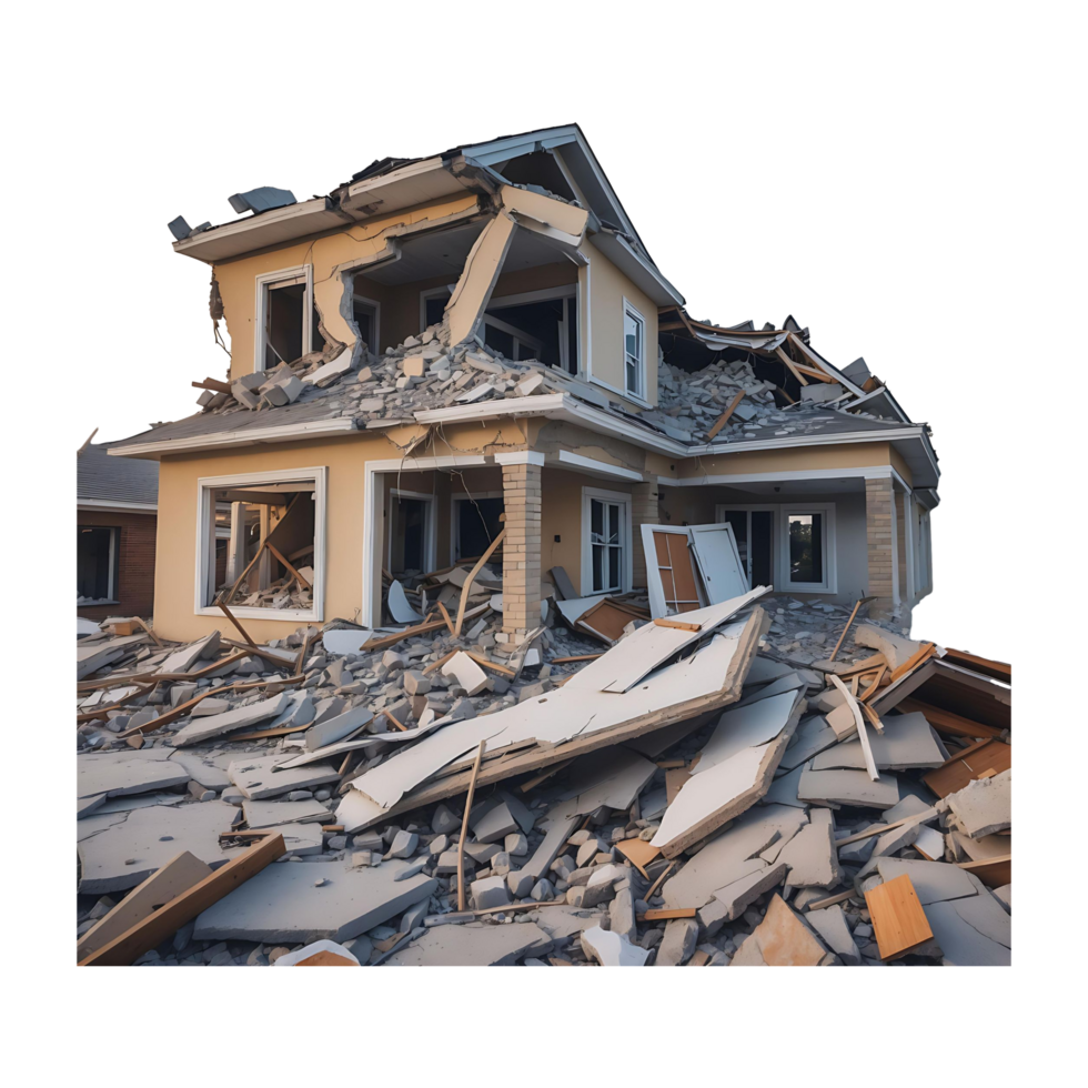 Old War-Torn Ruined Building Premium Stock Photo for Sale png