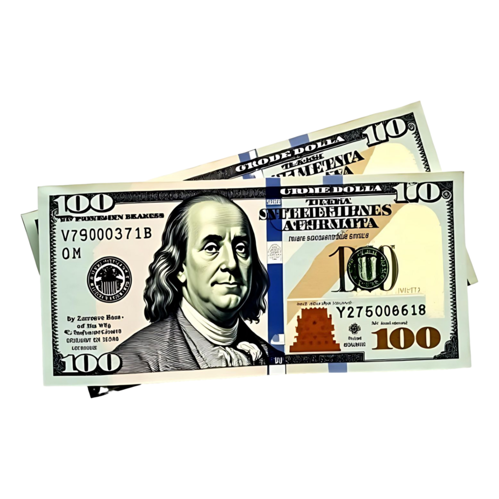 Realistic Floating 100 Dollar Bills Transparent Background png