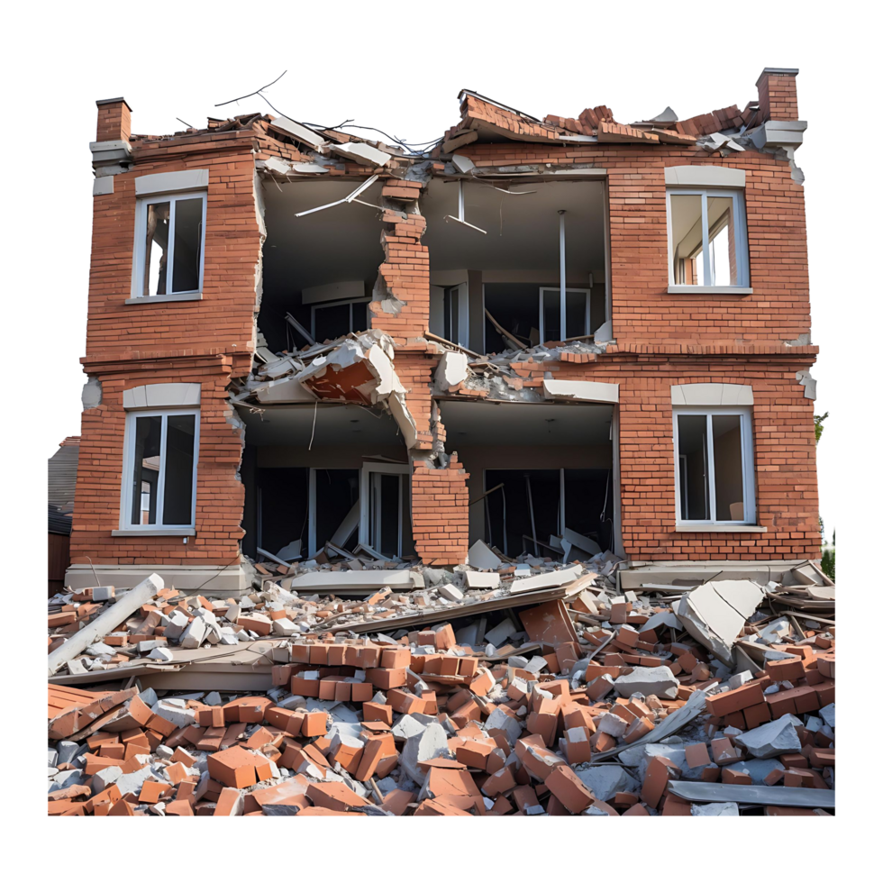 Post-Apocalyptic Ruins Realistic Collapsed Structure for Creative Projects png