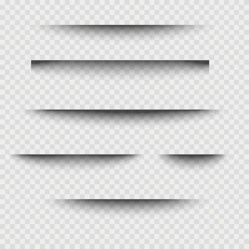Realistic Shadows Set for Graphic Design and Web Elements vector