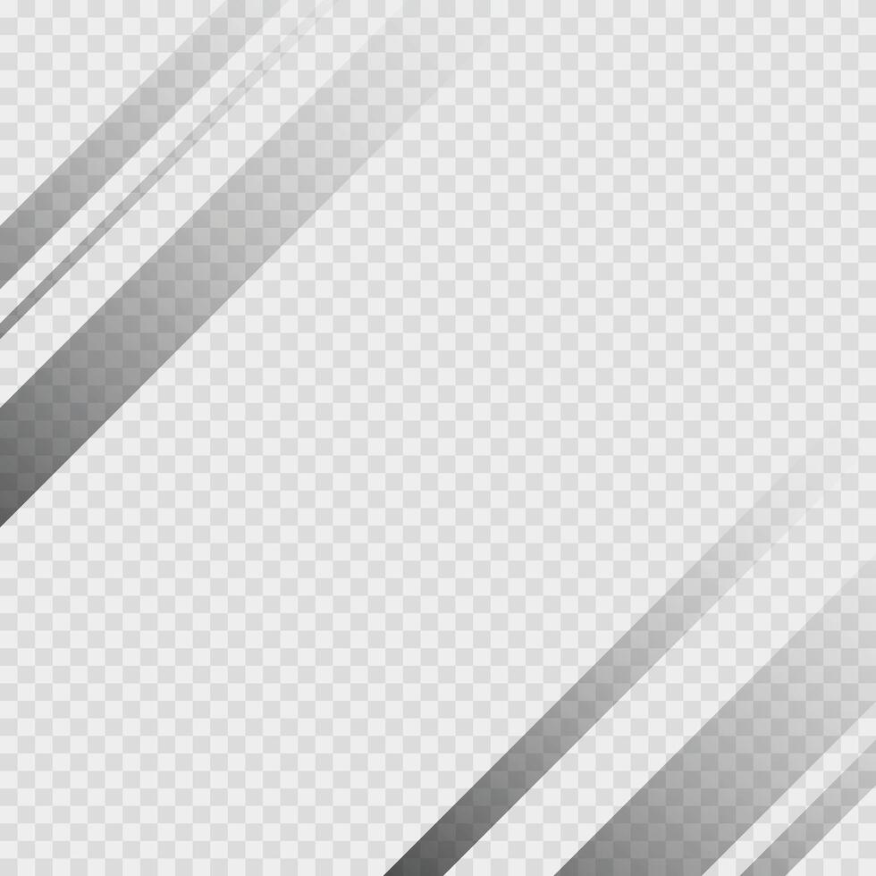 Set of realistic graphic design shadows for background, diagonal shadows on both sides vector