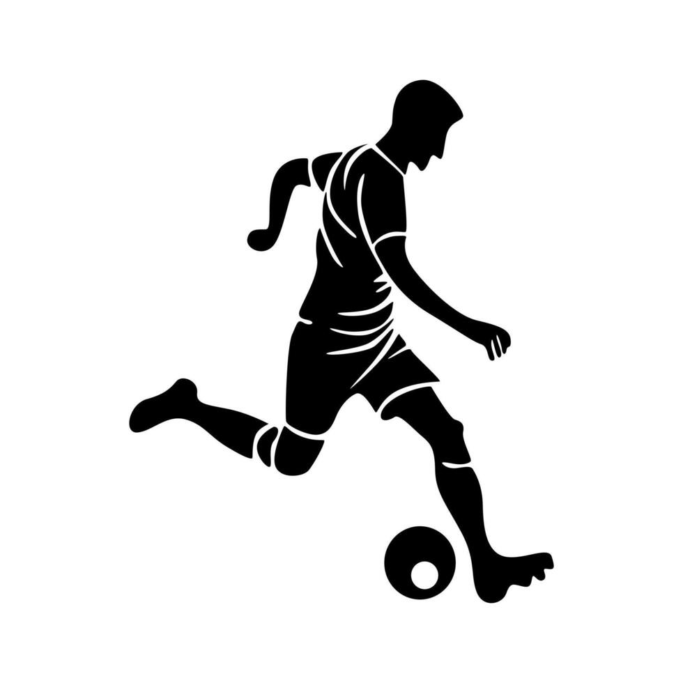 Dynamic Football Silhouettes in Motion vector