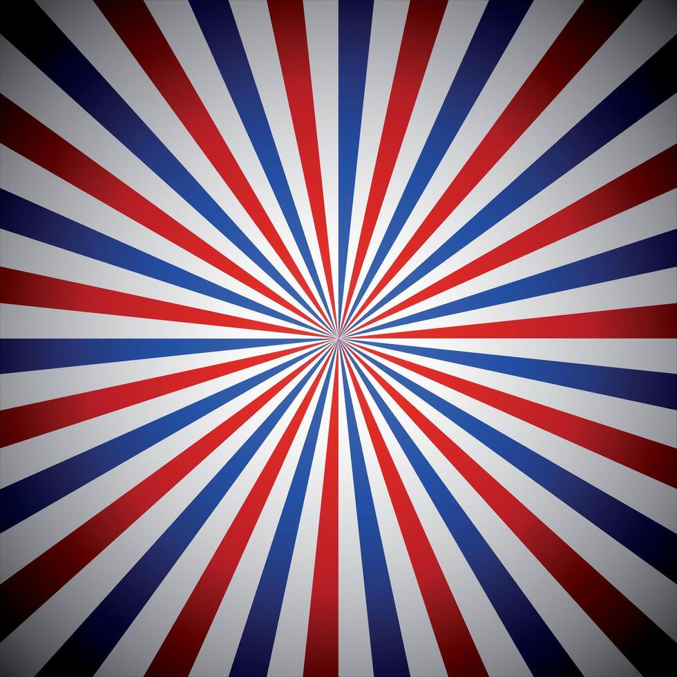 Barbershop Starburst Backdrop in Red, Blue, and Gray Tones vector