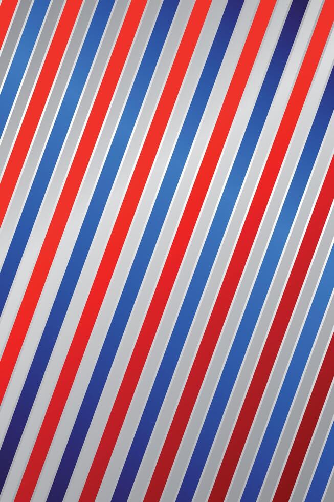 Classic Barber Aesthetic with Red, Blue, and Gradient Stripes vector