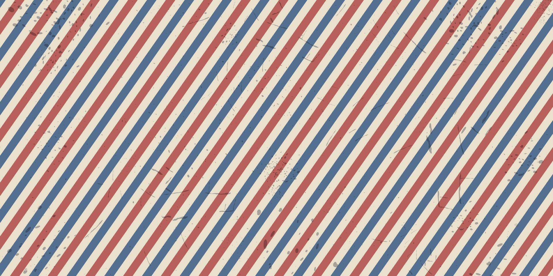 Classic Barber Shop Background with Red, Blue, and Cream Stripes vector
