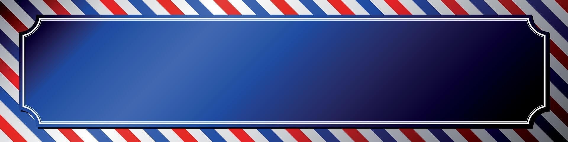 Blue Vintage Barber Background with Subtle Stripes, Clean Blue with a Framing Detail vector