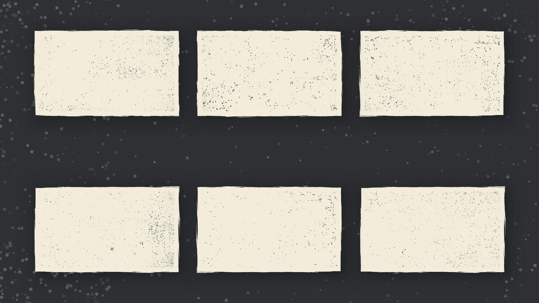 6 Splatter Dot Textures. Dirty Background. Concrete Wall Scratched Material. Vintage Wallpaper Concept. vector