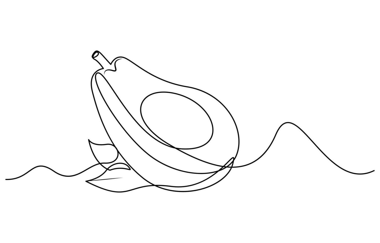 one line drawing of avocado vector