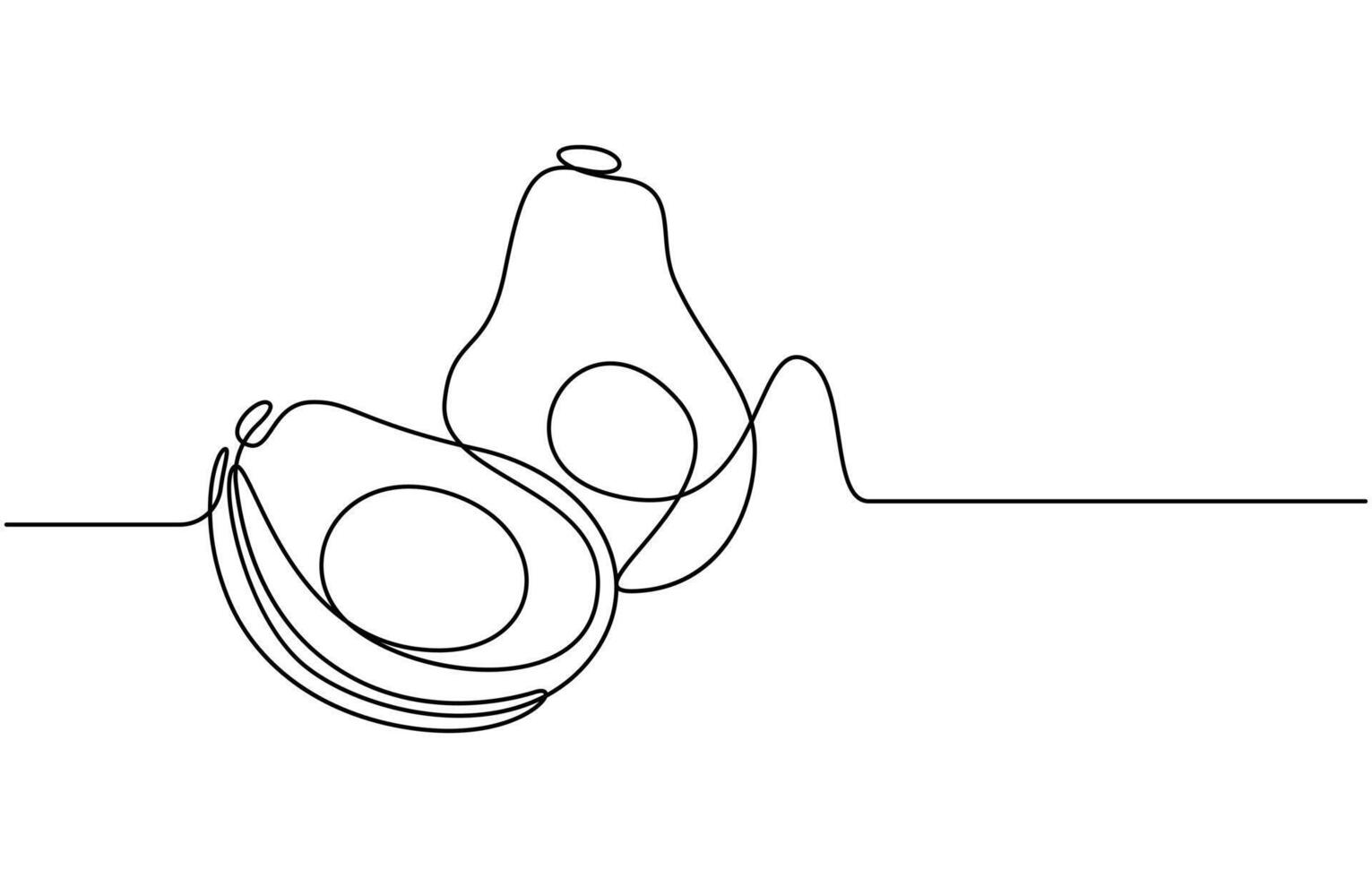 simple one line drawing of avocado vector