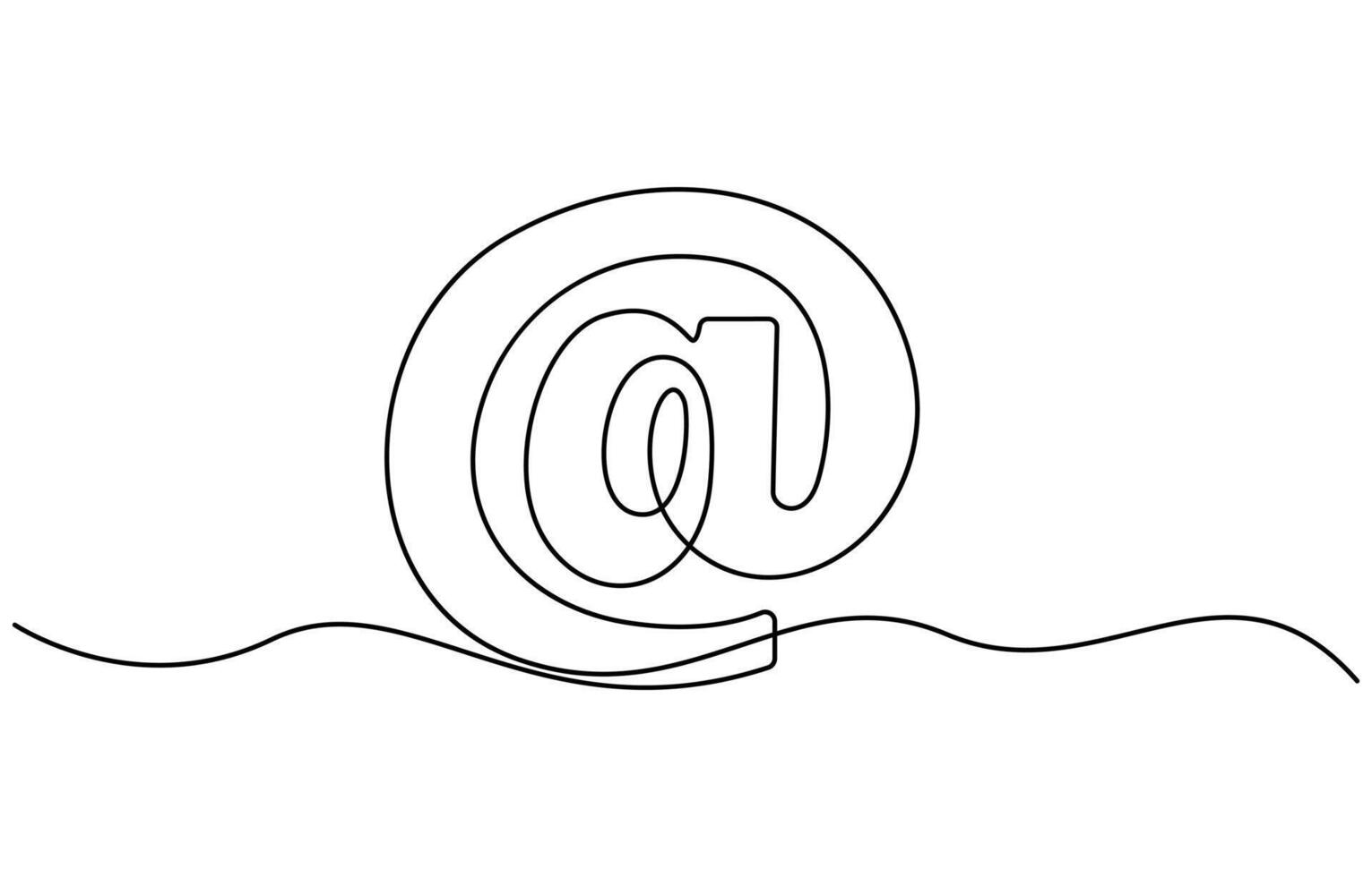 Continuous line art drawing At symbol icon, vector