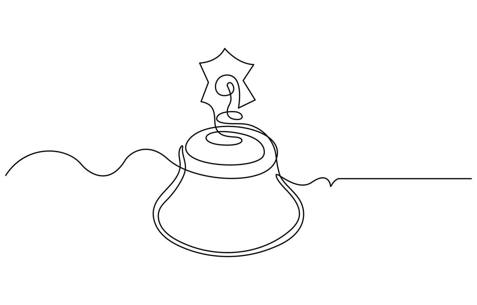 Christmas bell line draw vector