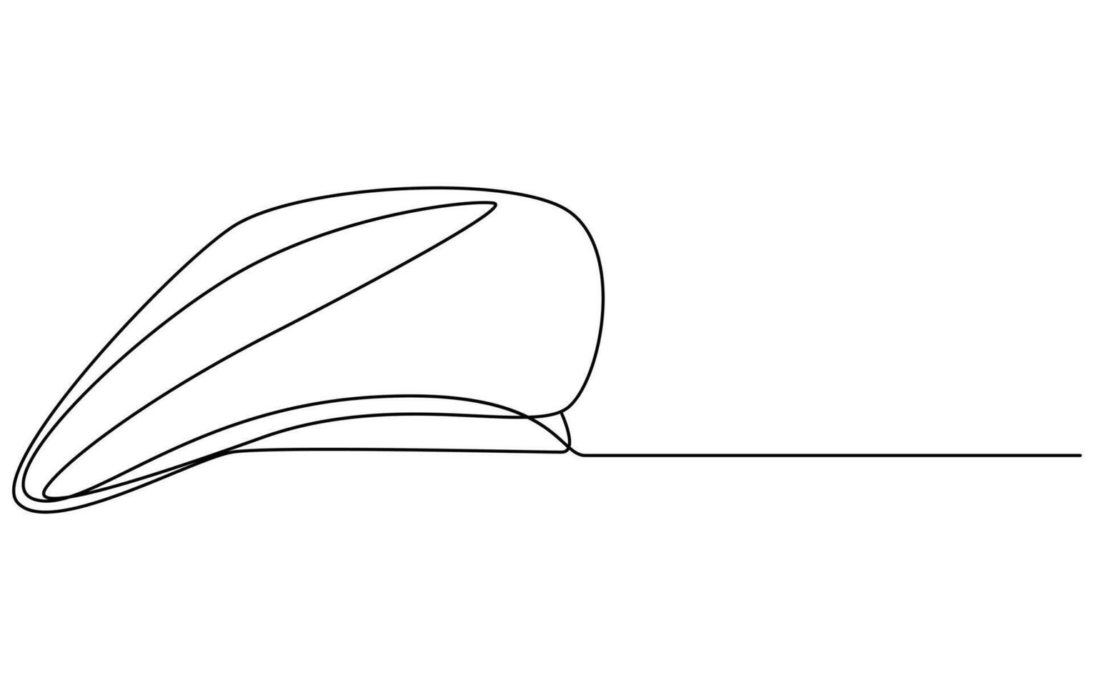 Captain sailor Hat one line vector