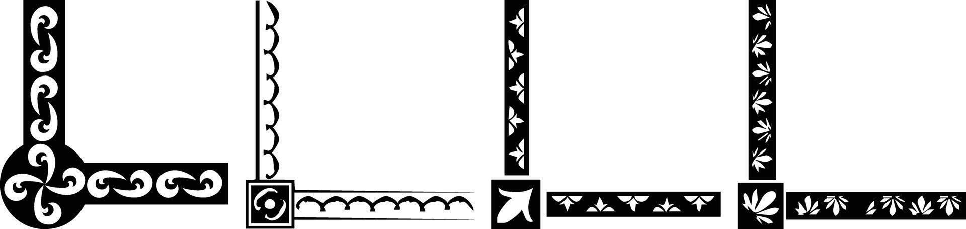 a set of four different designs of tribal designs vector