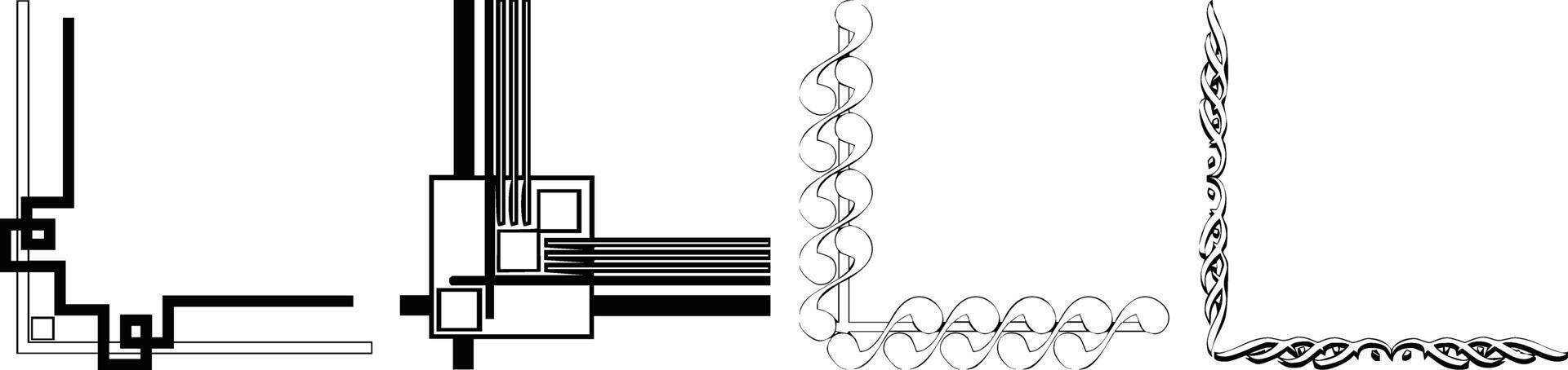 a drawing of a building with a line of different shapes vector