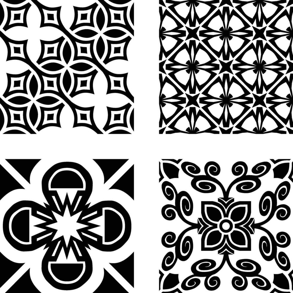 Floral Seamless Pattern Design Set vector