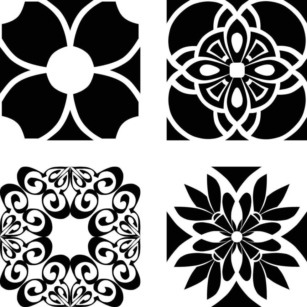 Floral Seamless Pattern Design Set Art vector