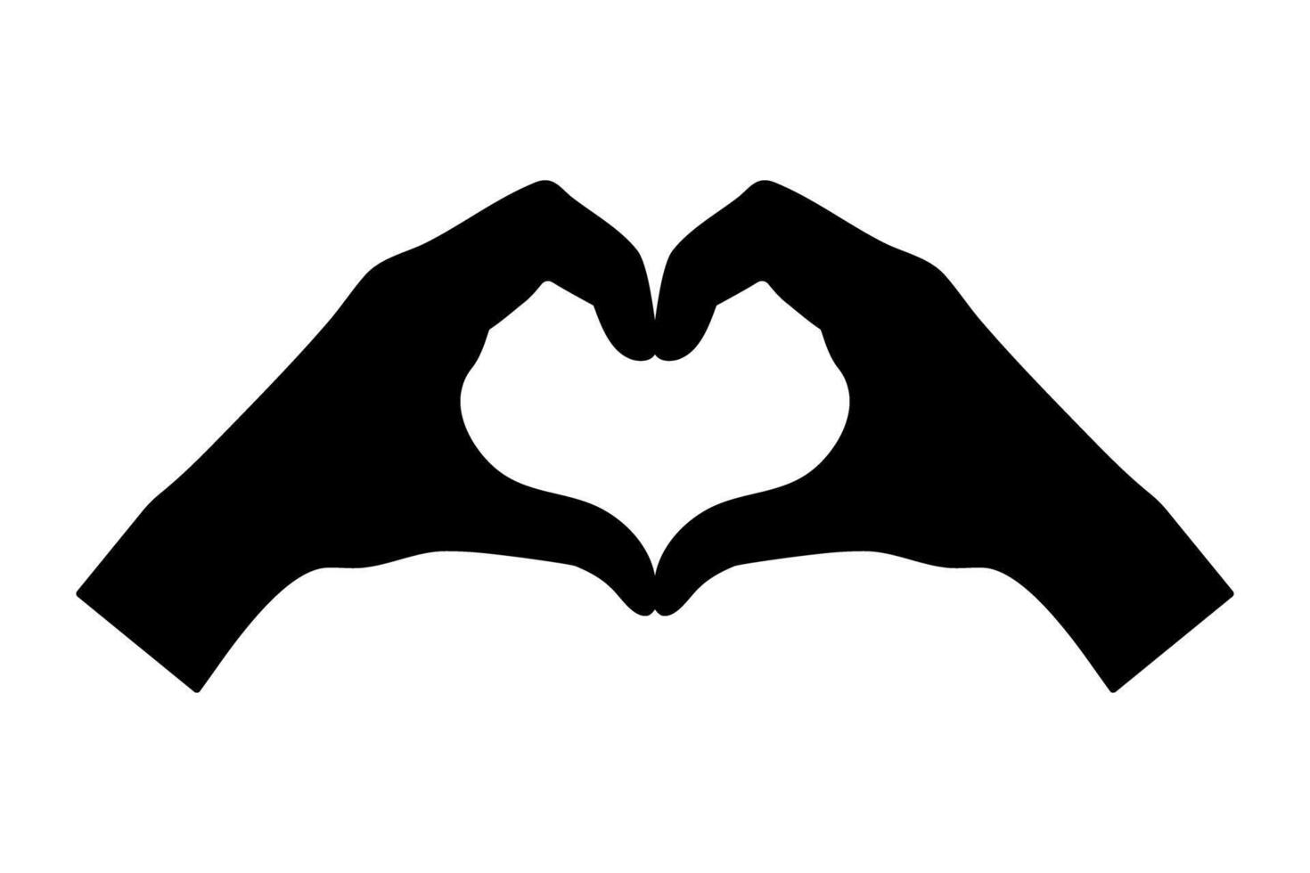 Silhouette of a Hands forming a Heart shape sign icon symbol vector
