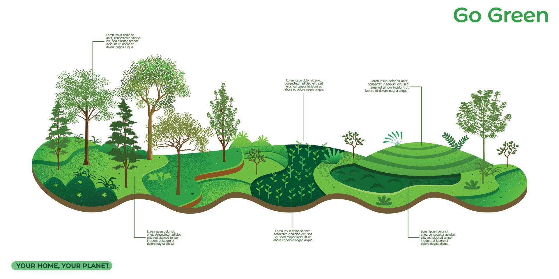 Enviromental Go Green Save the world Illustration vector