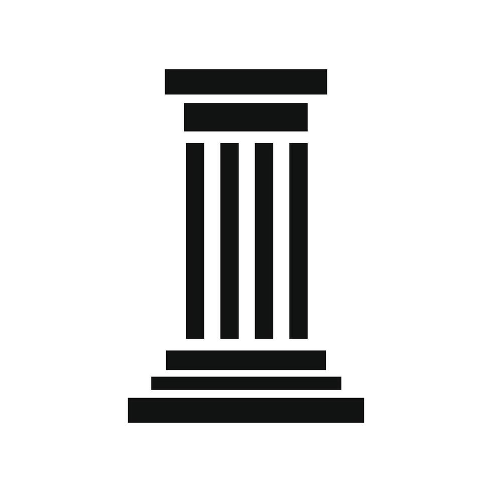 Column icon. Black and white illustration of column. Flat design. vector