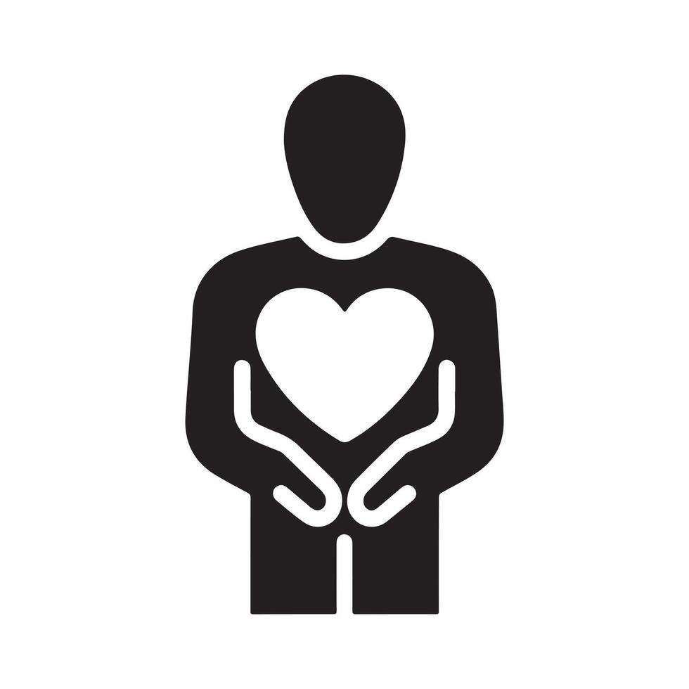 A man holding a heart in his hands vector