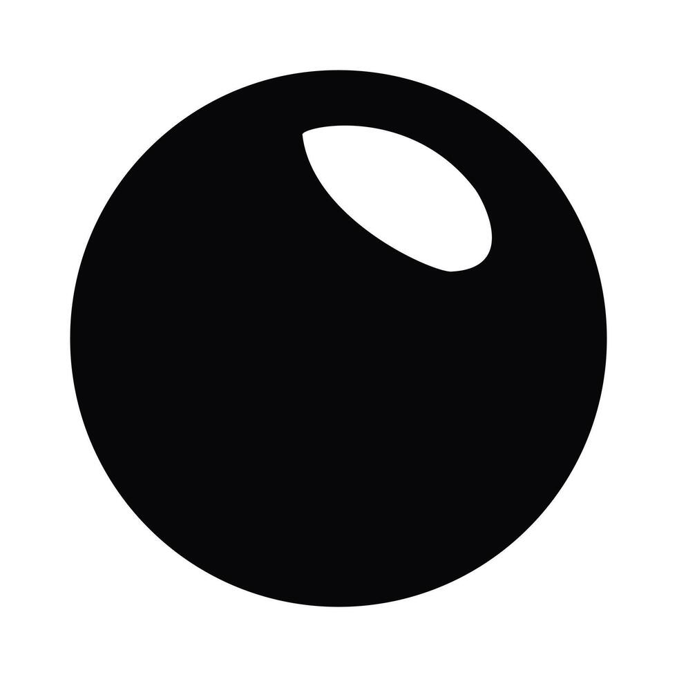Simple Black and White Sphere with a Crescent Shape vector