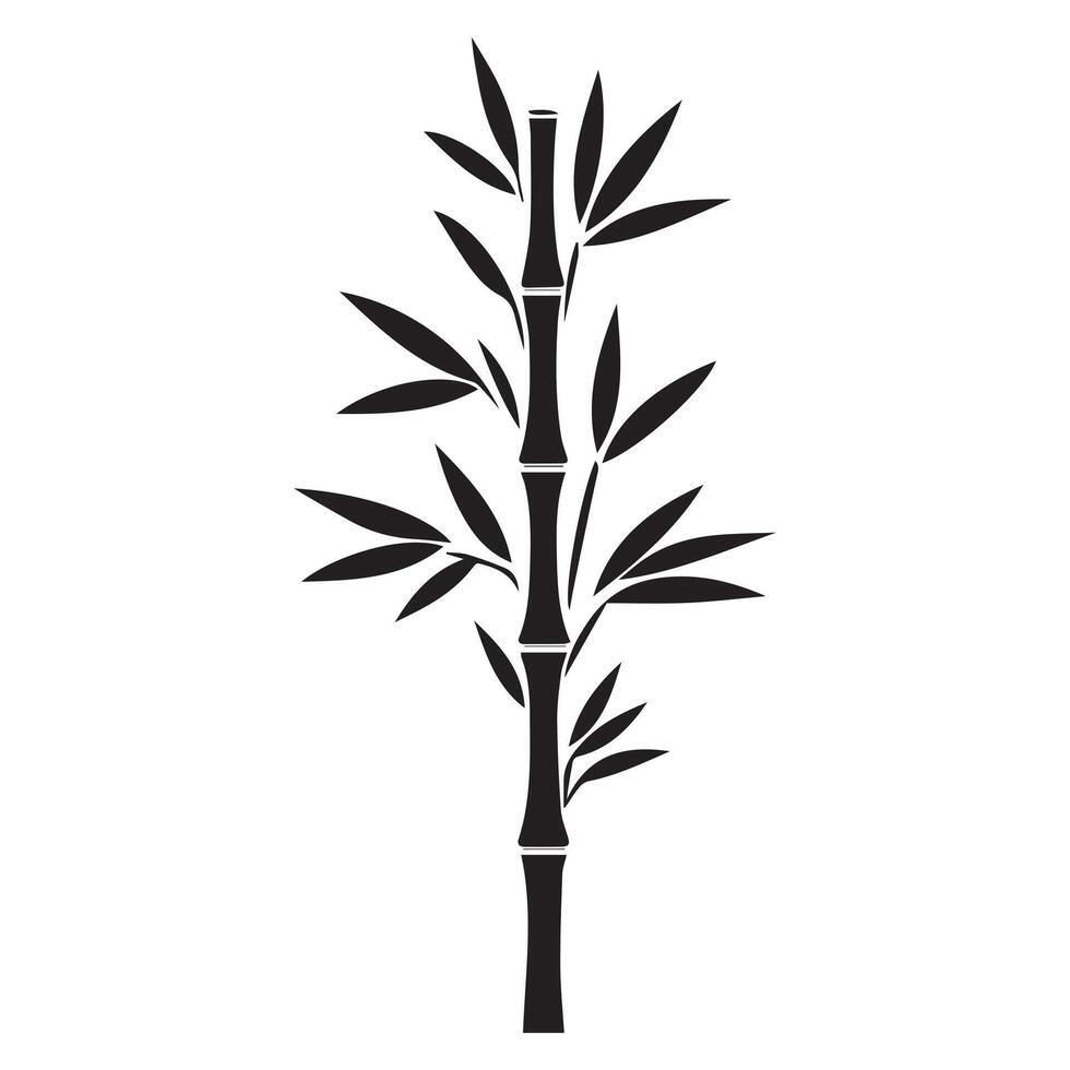 Elegant Black and White Bamboo Silhouette vector