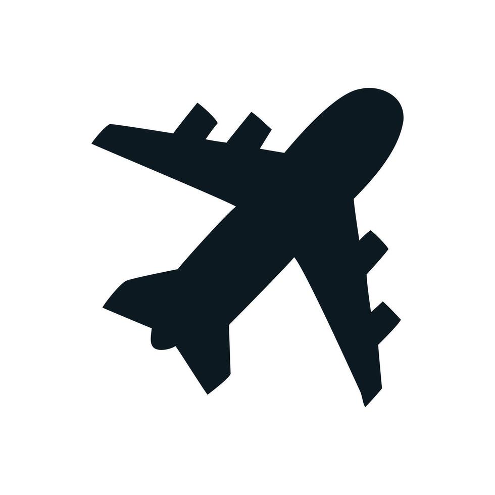 plane silhouette on a white background, illustration vector