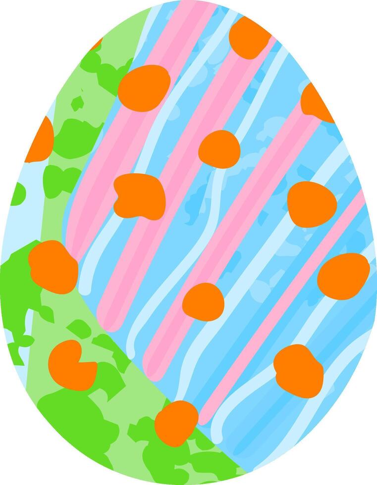 Colorful Illustration of Textured Easter Egg Isolated on White Background vector