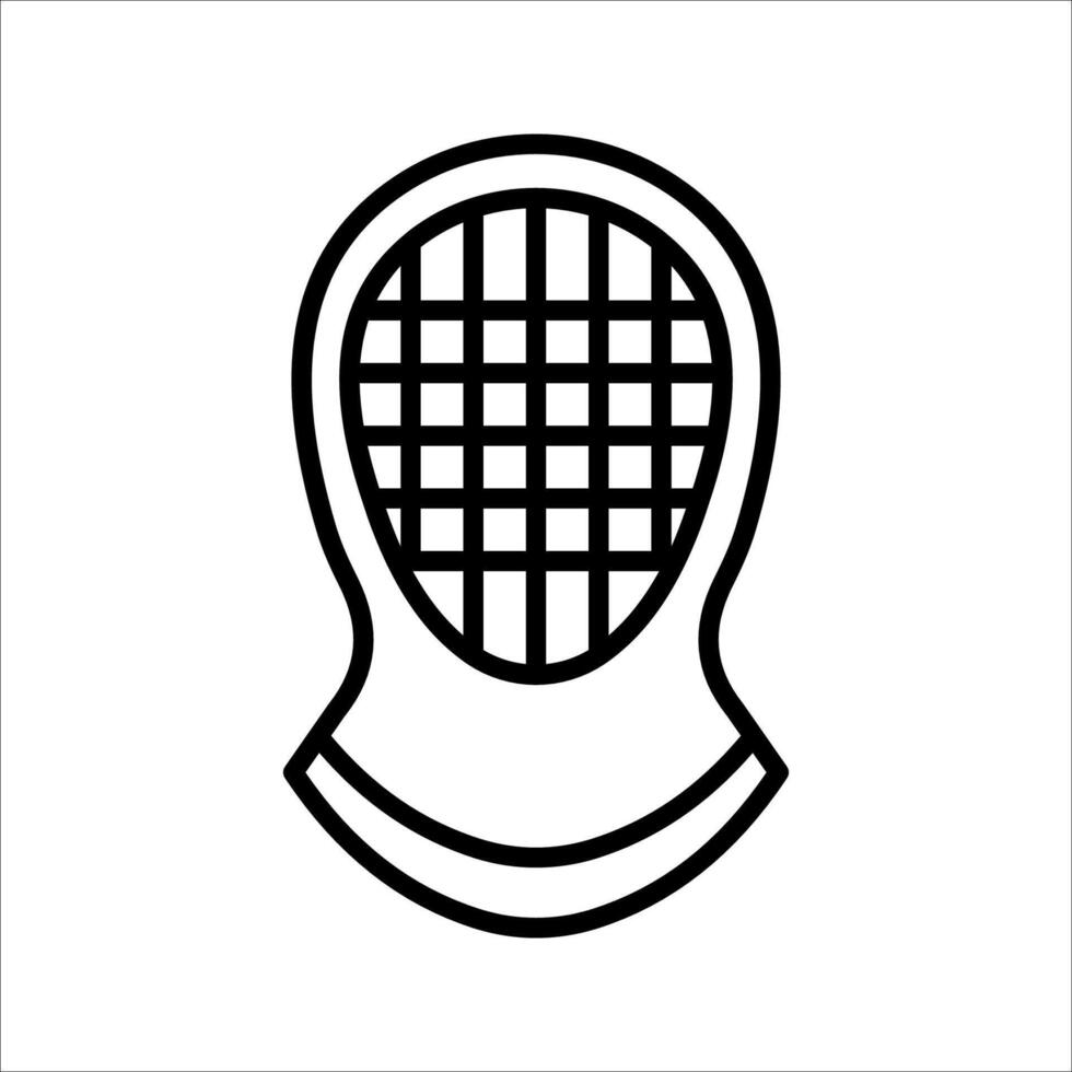 fencing mask Icon. Symbol isolated white background. illustration. color editable. vector