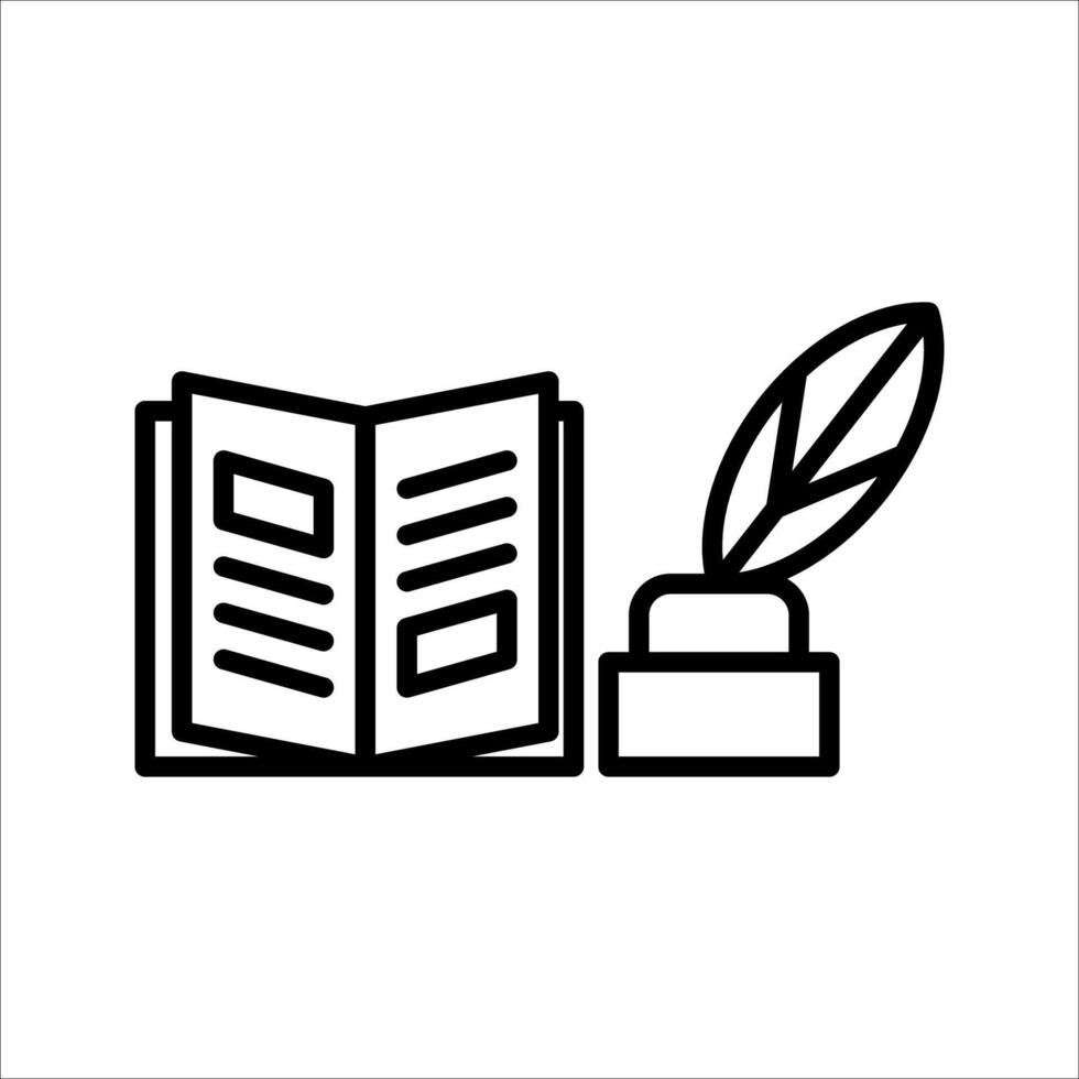 literature Icon Symbol isolated white background. illustration. color editable. vector
