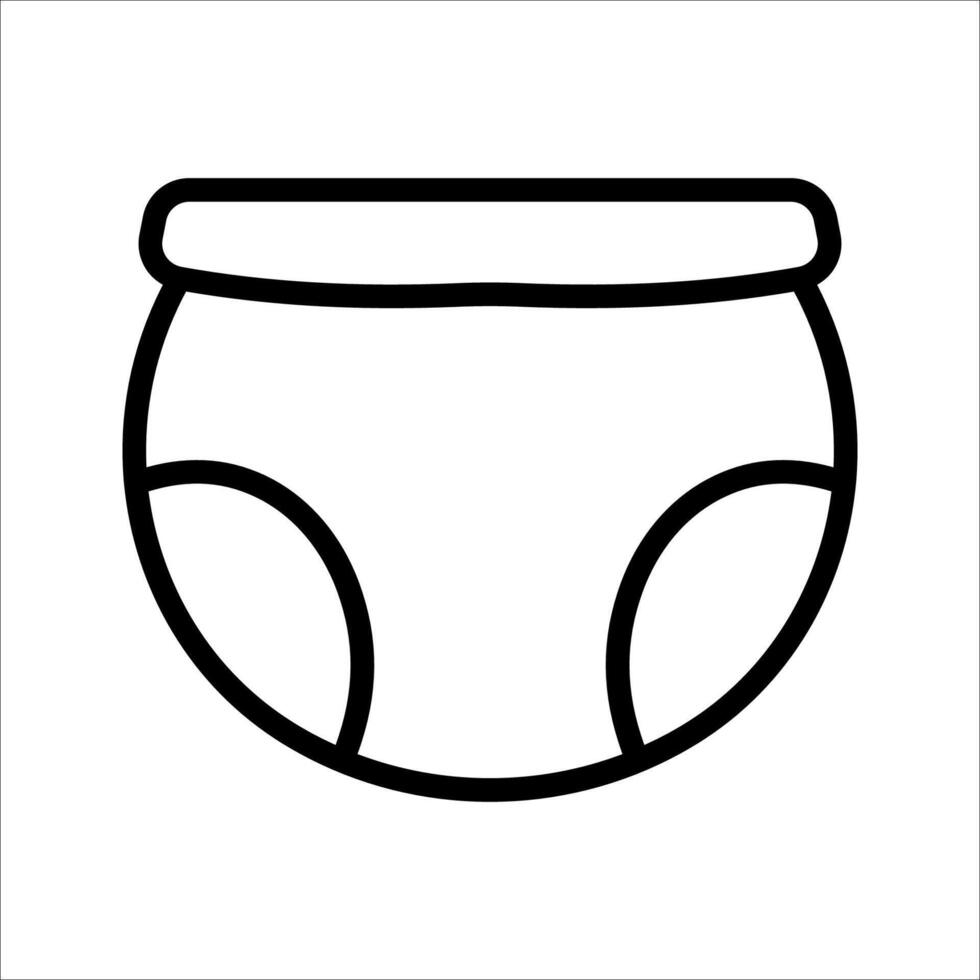 diaper Icon Symbol isolated white background. illustration. color editable. vector