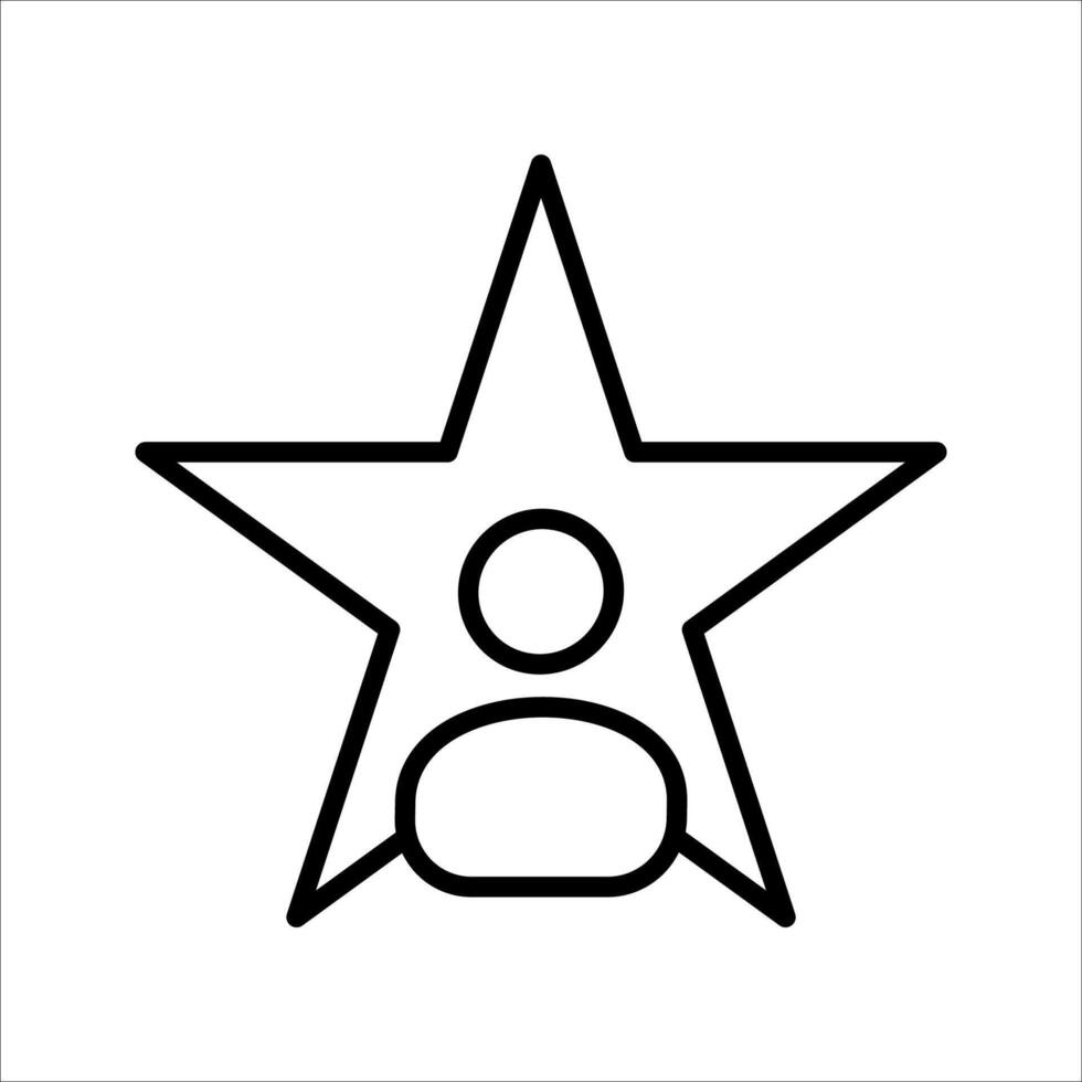 Star profile person Icon. Symbol isolated white background. illustration. color editable. vector