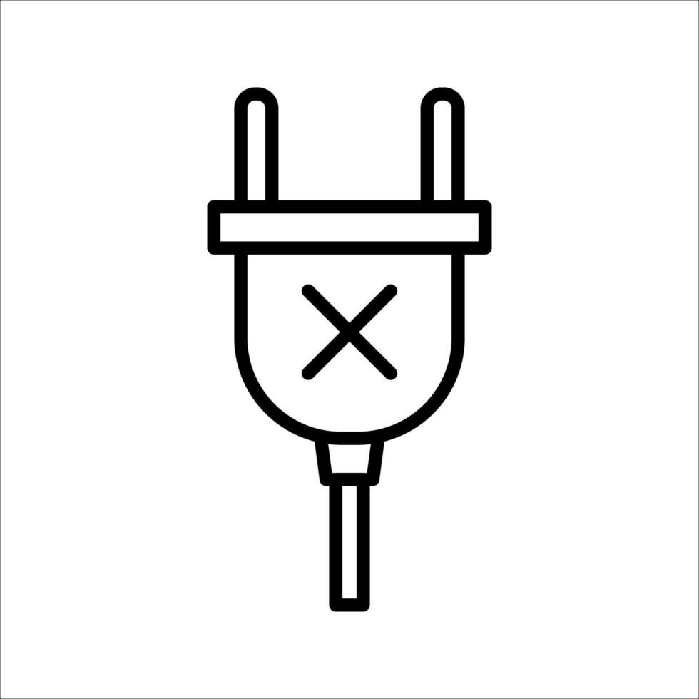 No plug Icon. Symbol isolated white background. illustration. color editable. vector