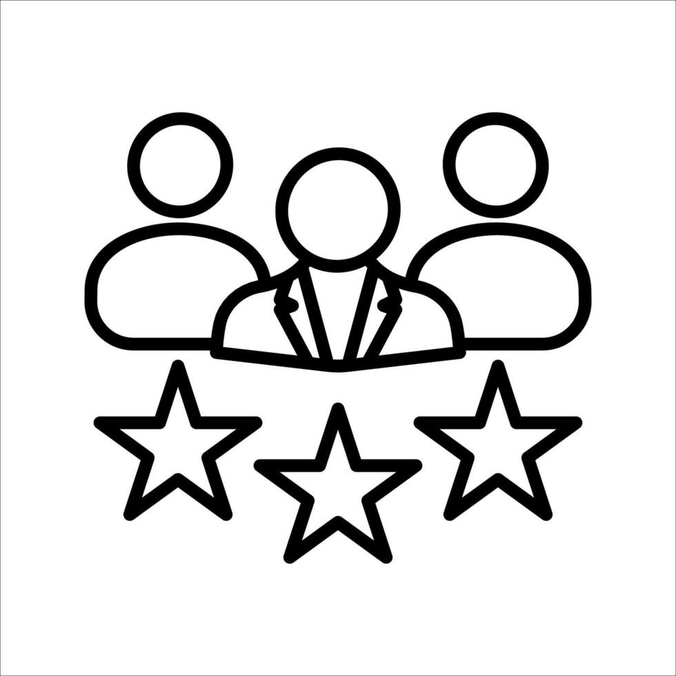 Business client with star Icon. Symbol isolated white background. illustration. color editable. vector