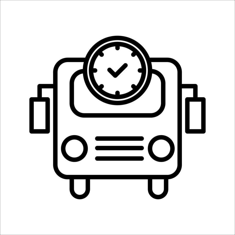 Bus time Icon. Symbol isolated white background. illustration. color editable. vector