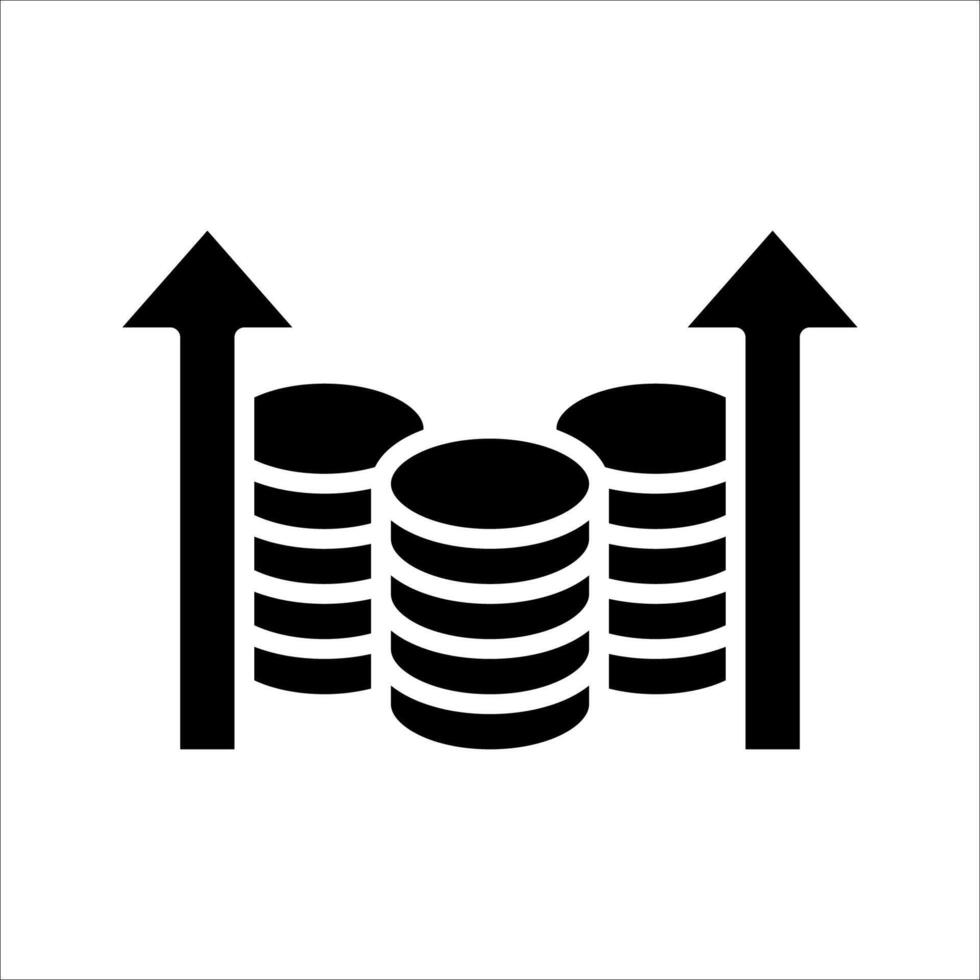 Dollar money increase Icon . Symbol isolated white background. illustration. color editable. vector